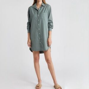Frank & Eileen Mary Long Sleeve Shirt Dress Soft Sage Green Sz Small🧡